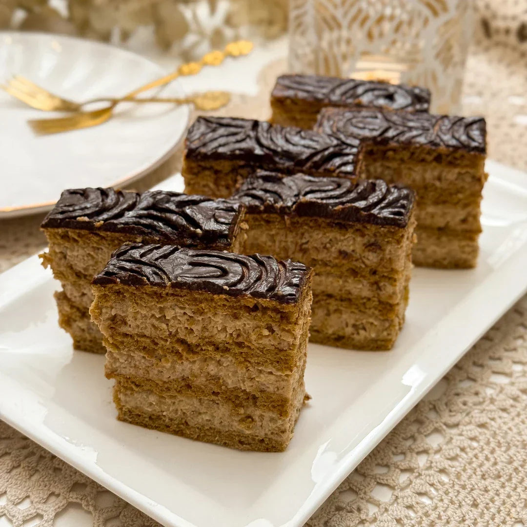 Keto Gerbeaud-Schnitte aus Fibriya Ballaststoffmix