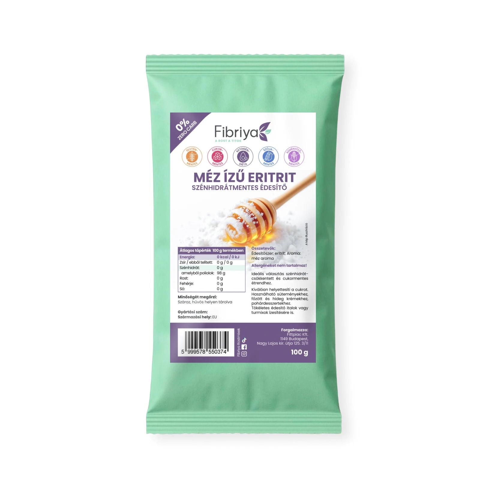 Fibriya Erythrit Honiggeschmack 100g