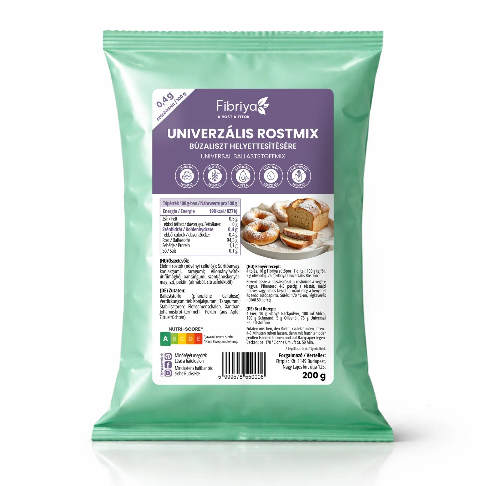 Fibriya Universal Ballaststoffmix – Ersatz für Weizenmehl 200g