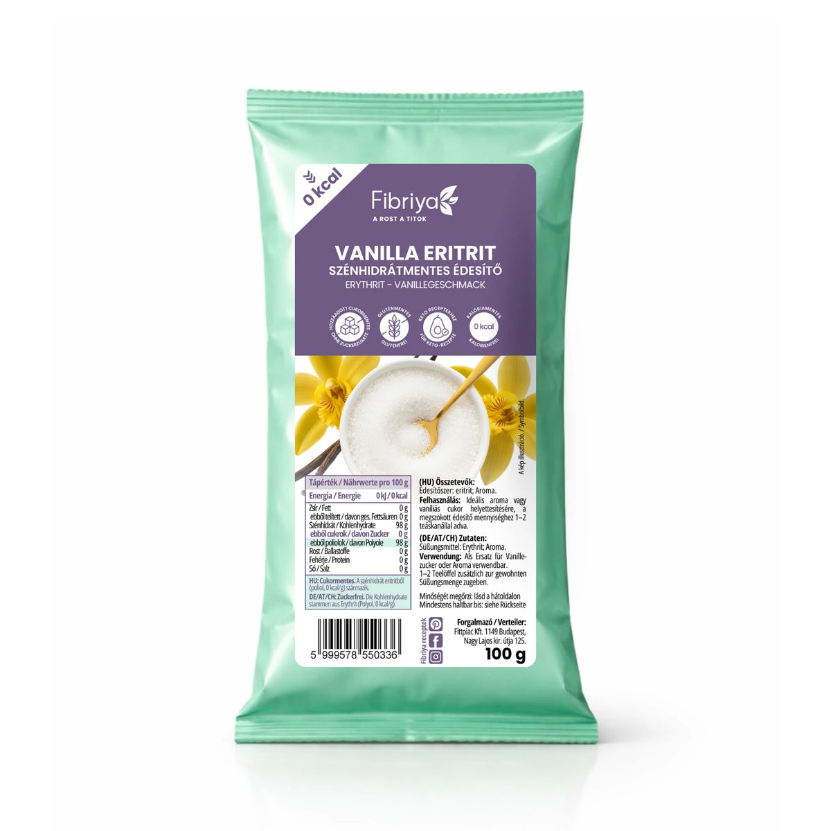 Fibriya Erythrit Vanille – Kohlenhydratfrei 100g