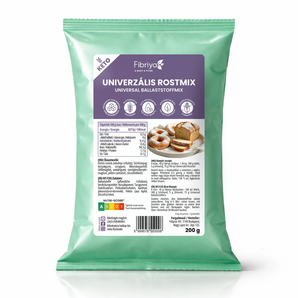 Fibriya Universal Ballaststoffmix – Ersatz für Weizenmehl 200g