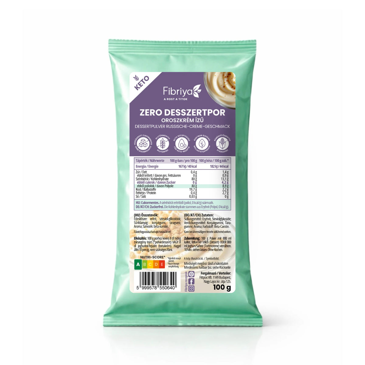 Fibriya Zero Dessertpulver Russische Creme 100g