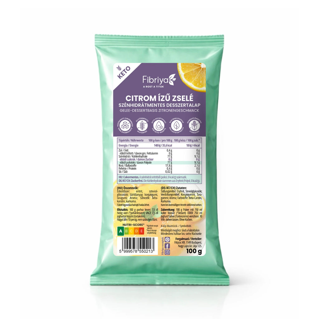 Fibriya Zitronen-Gelee – Kohlenhydratfreie Dessertbasis 100g